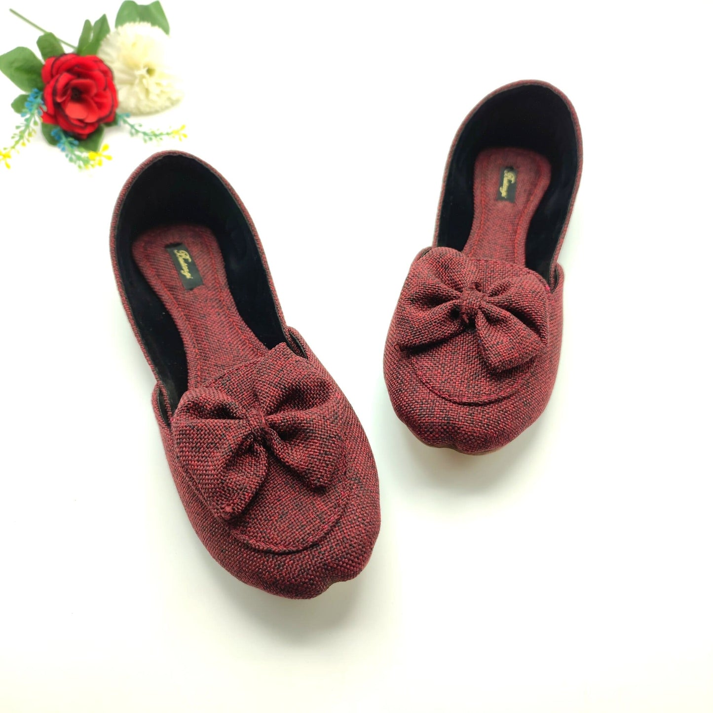 Maroon Bow Loafers