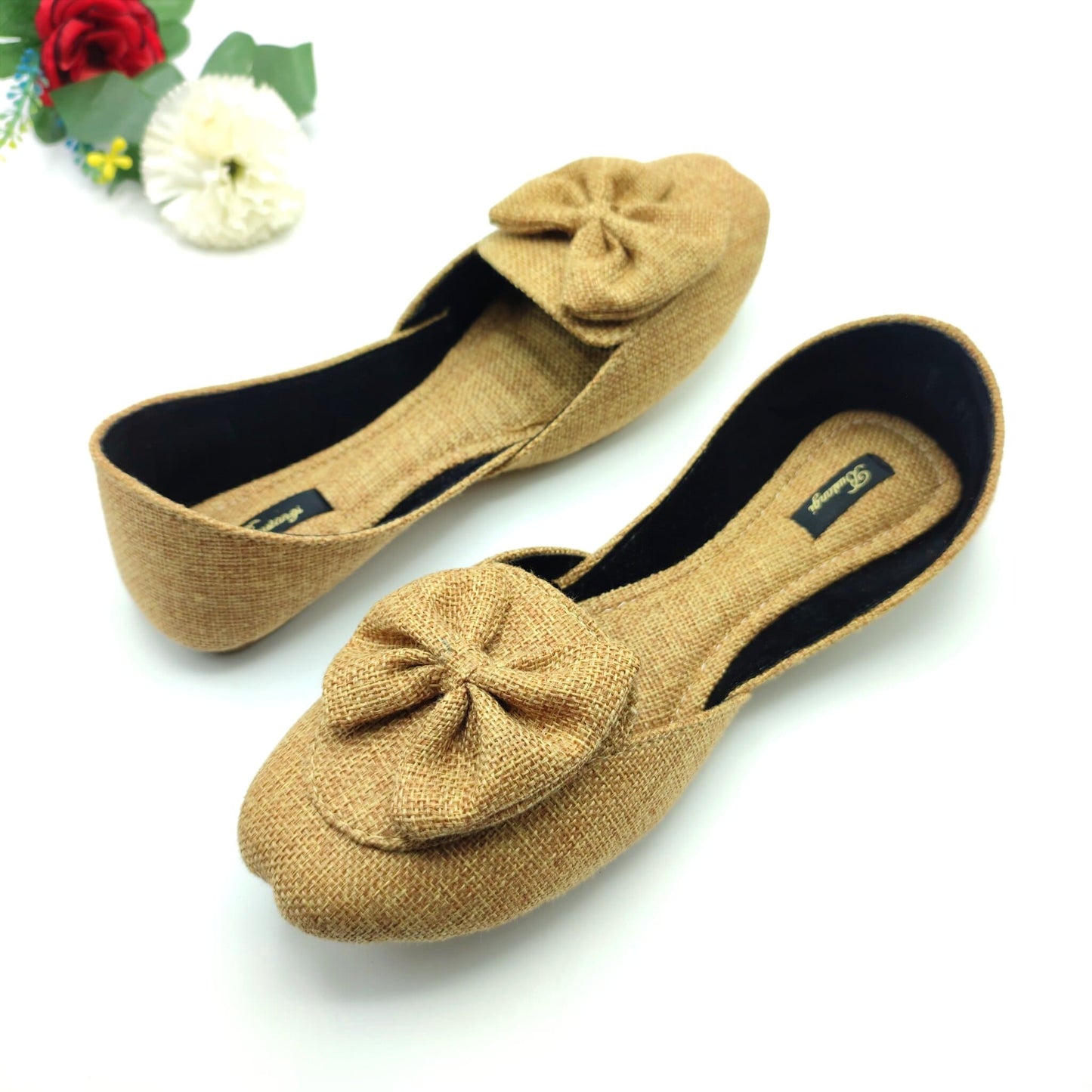 Camel Bow Loafers