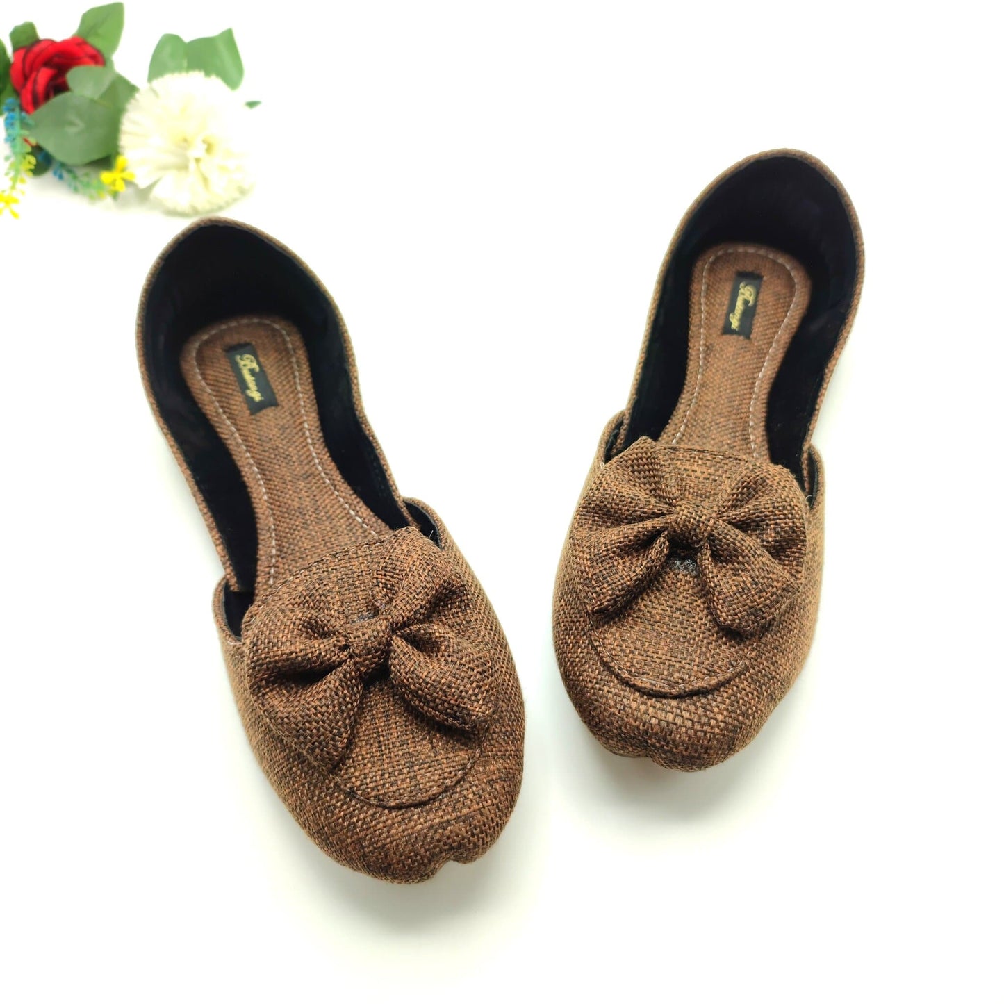 Brown Bow Loafers