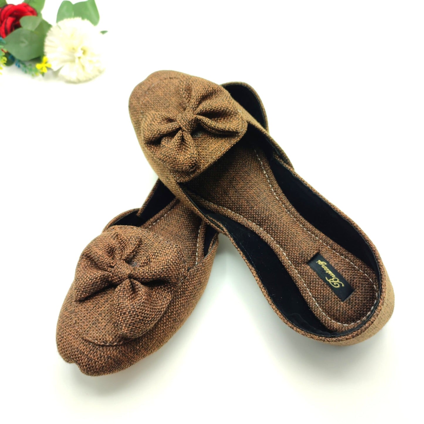 Brown Bow Loafers
