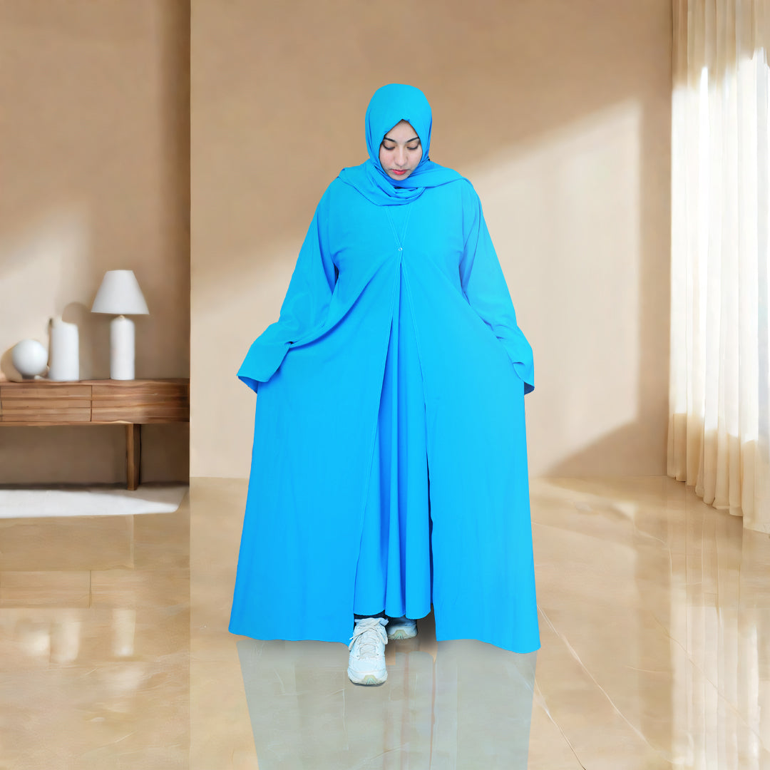 Dual Elegance blue Abaya