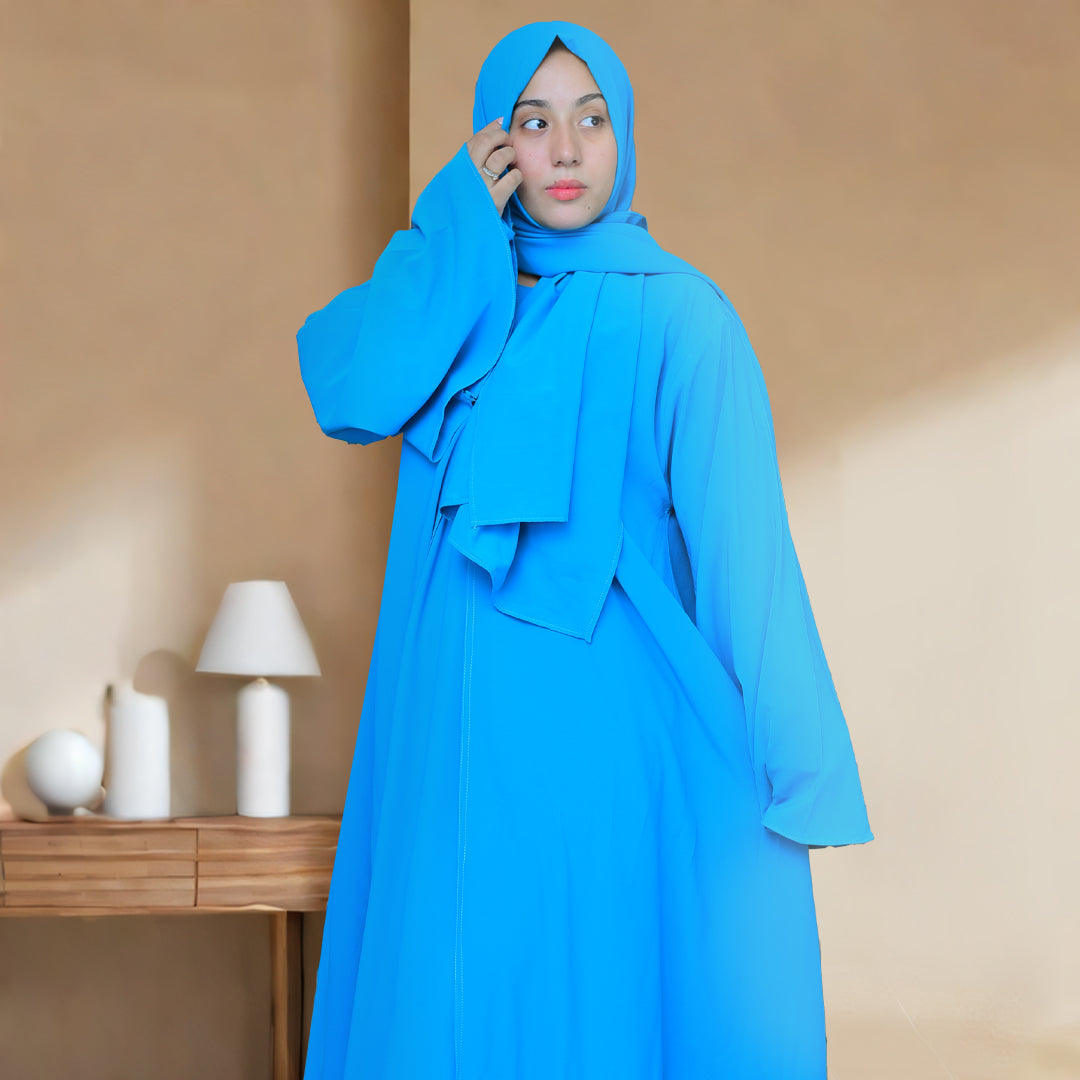 Dual Elegance blue Abaya