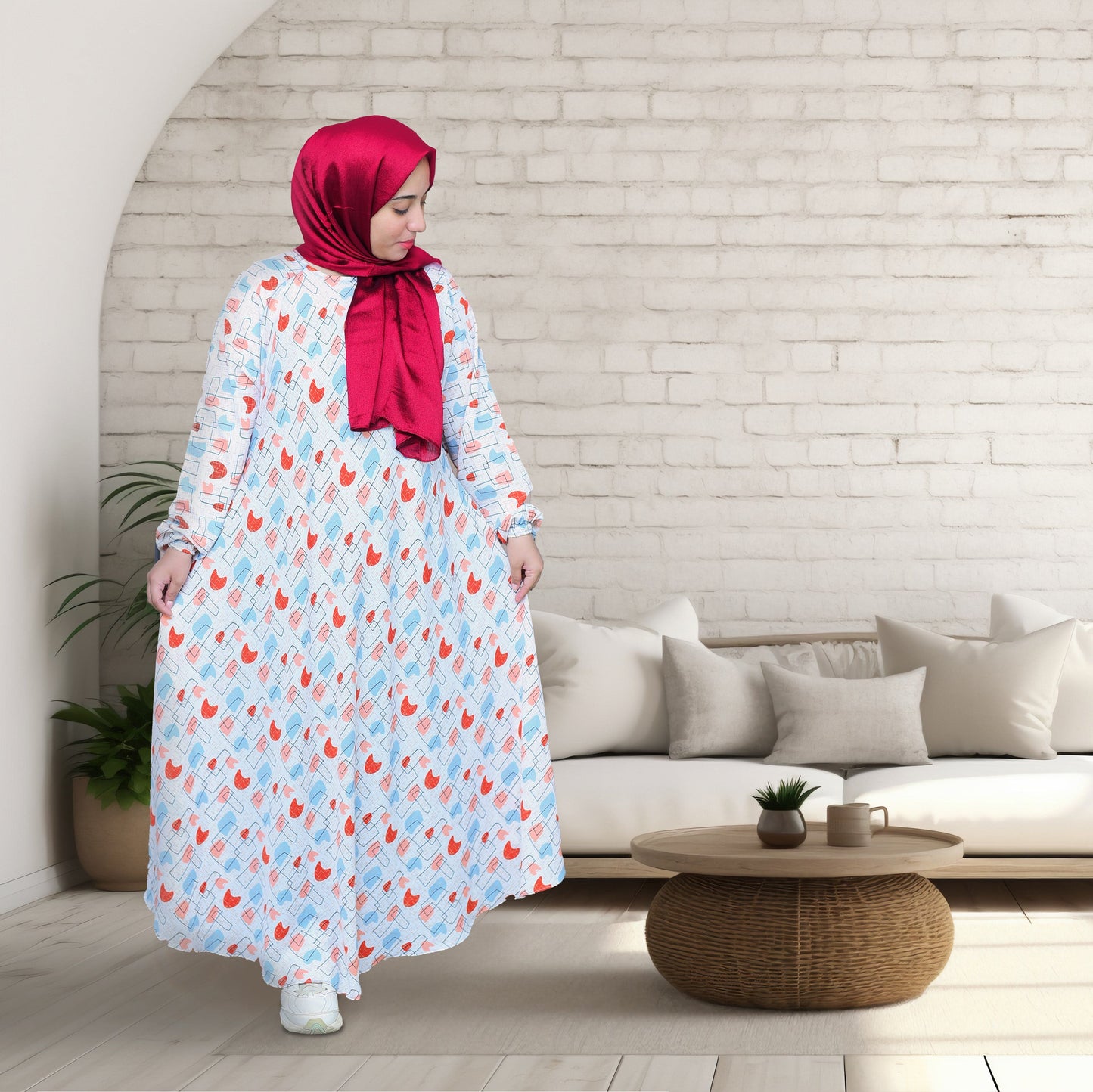 Printed Chiffon Dress