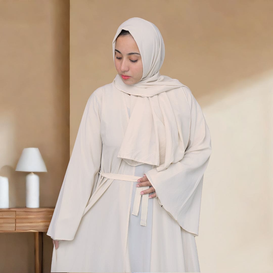 Dual Elegance Cream Abaya