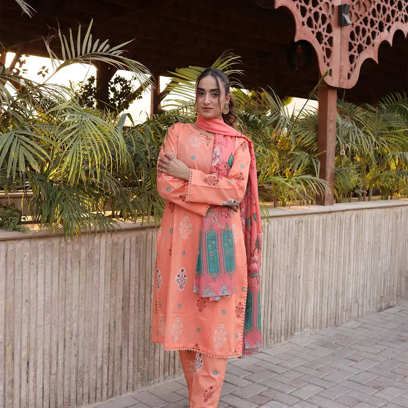 3PC Stitched Printed Lawn Suit