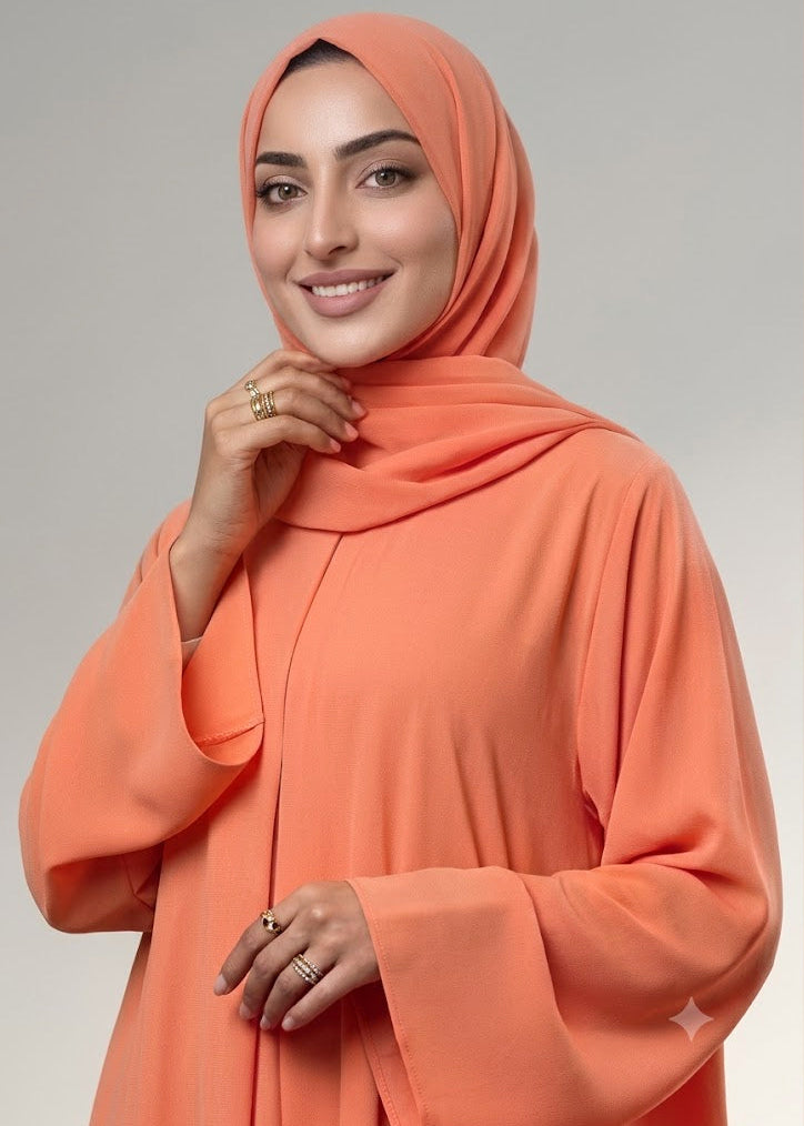 Dual Elegance Pumpkin Abaya