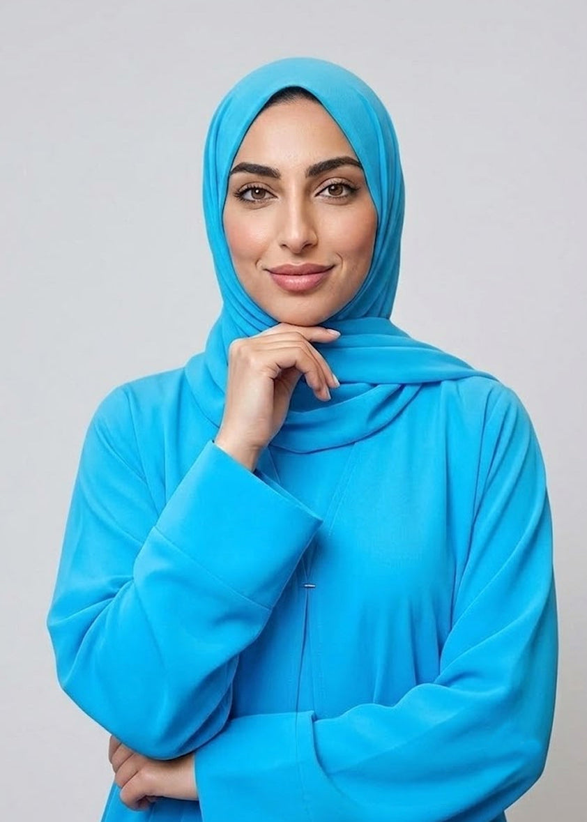 Dual Elegance blue Abaya