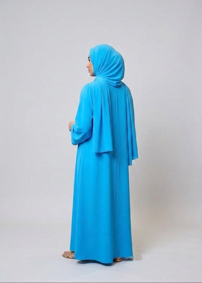 Dual Elegance blue Abaya