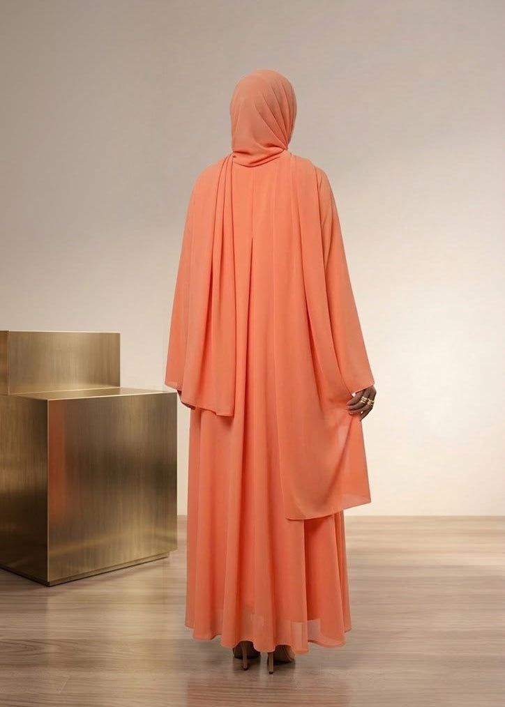 Dual Elegance Pumpkin Abaya