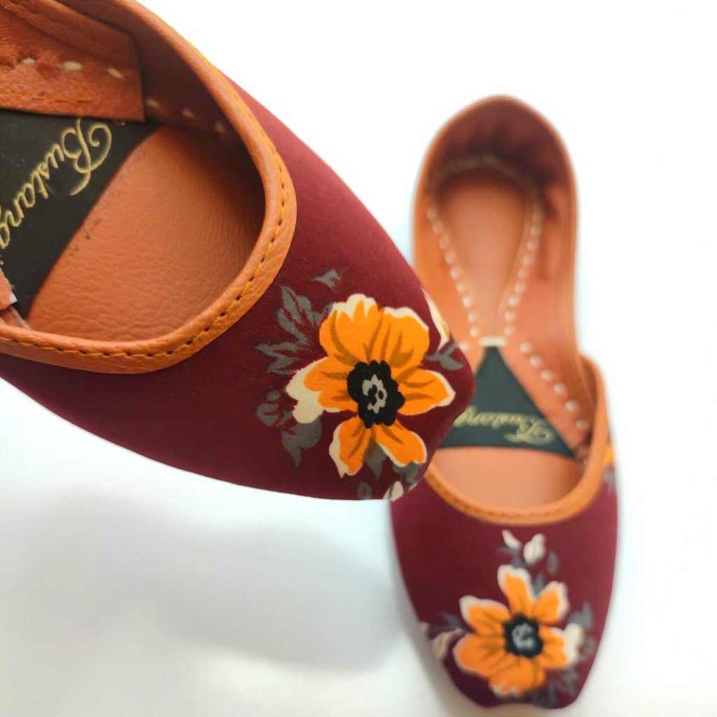 Yellow Floral Casual Khussa CK012 - Bustangi