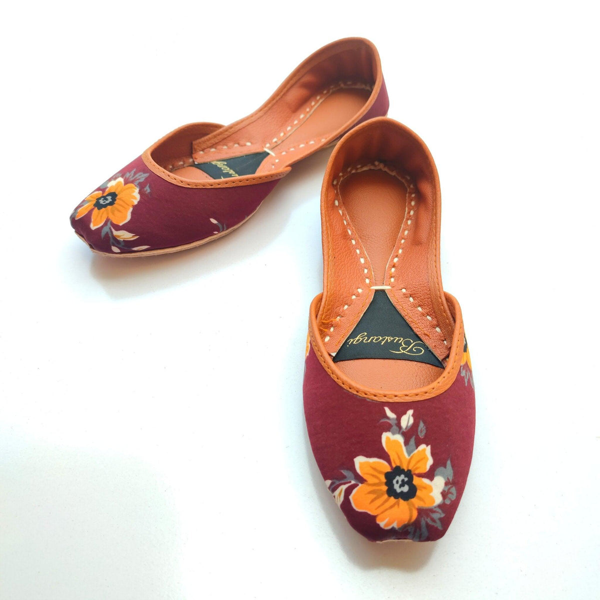 Yellow Floral Casual Khussa CK012 - Bustangi