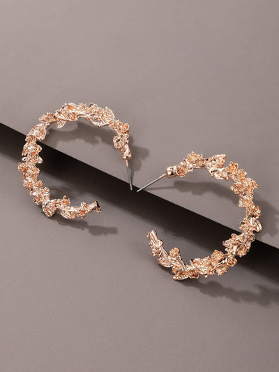 Shein- Leaf Decor Cuff Hoop Earrings - Bustangi