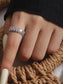 Shein - Cubic Zirconia Decor Cuff Ring - Bustangi