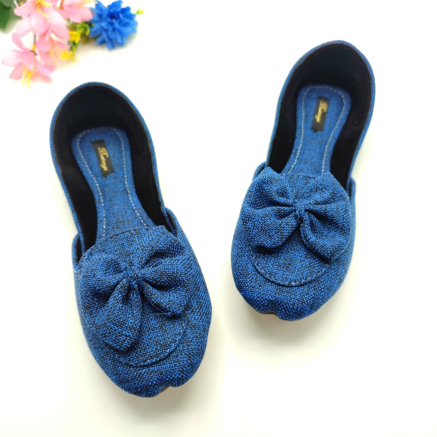 Blue Bow Loafers