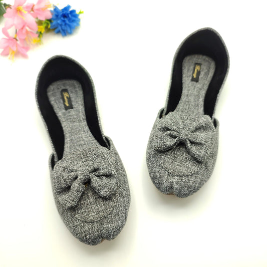 Gray Bow Loafers