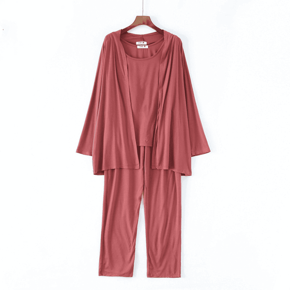 3 Pieces Women Night Suit Pajama Set Nightwear