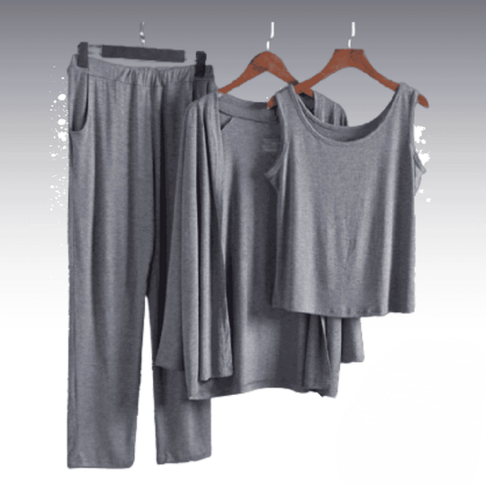 3 Pieces Women Night Suit Pajama Set Nightwear