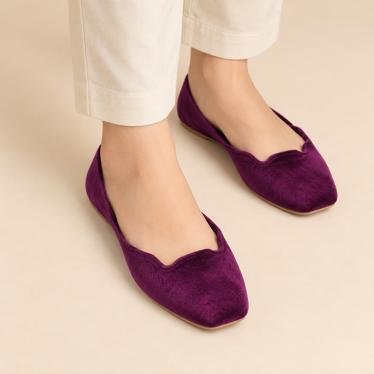 Purple Velvet Winter Khussa rk007