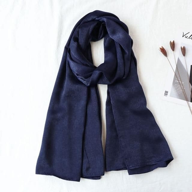 Royal Blue Crinkle Silk Hijab