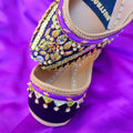Sparkling Purple Women Khussa E005 - Bustangi