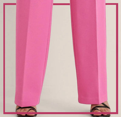 Pink Unstitched Cambric Trouser - Bustangi