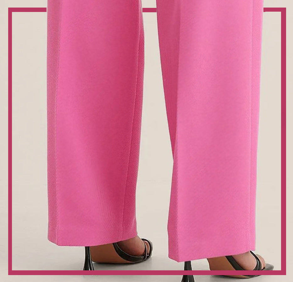 Pink Unstitched Cambric Trouser - Bustangi