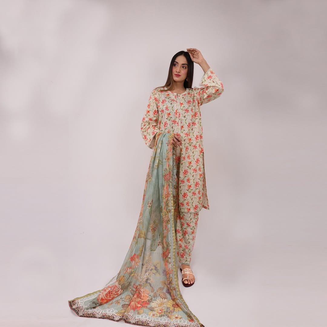 3PC Stitched Printed Lawn Suit