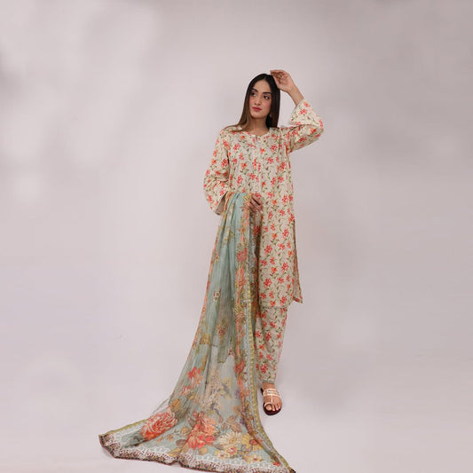 3PC Stitched Printed Lawn Suit