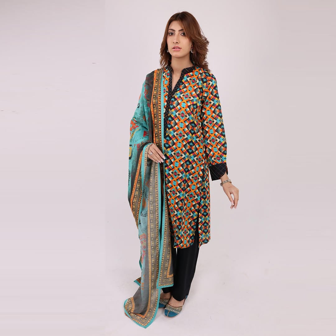 3PC Stitched Printed Lawn Suit