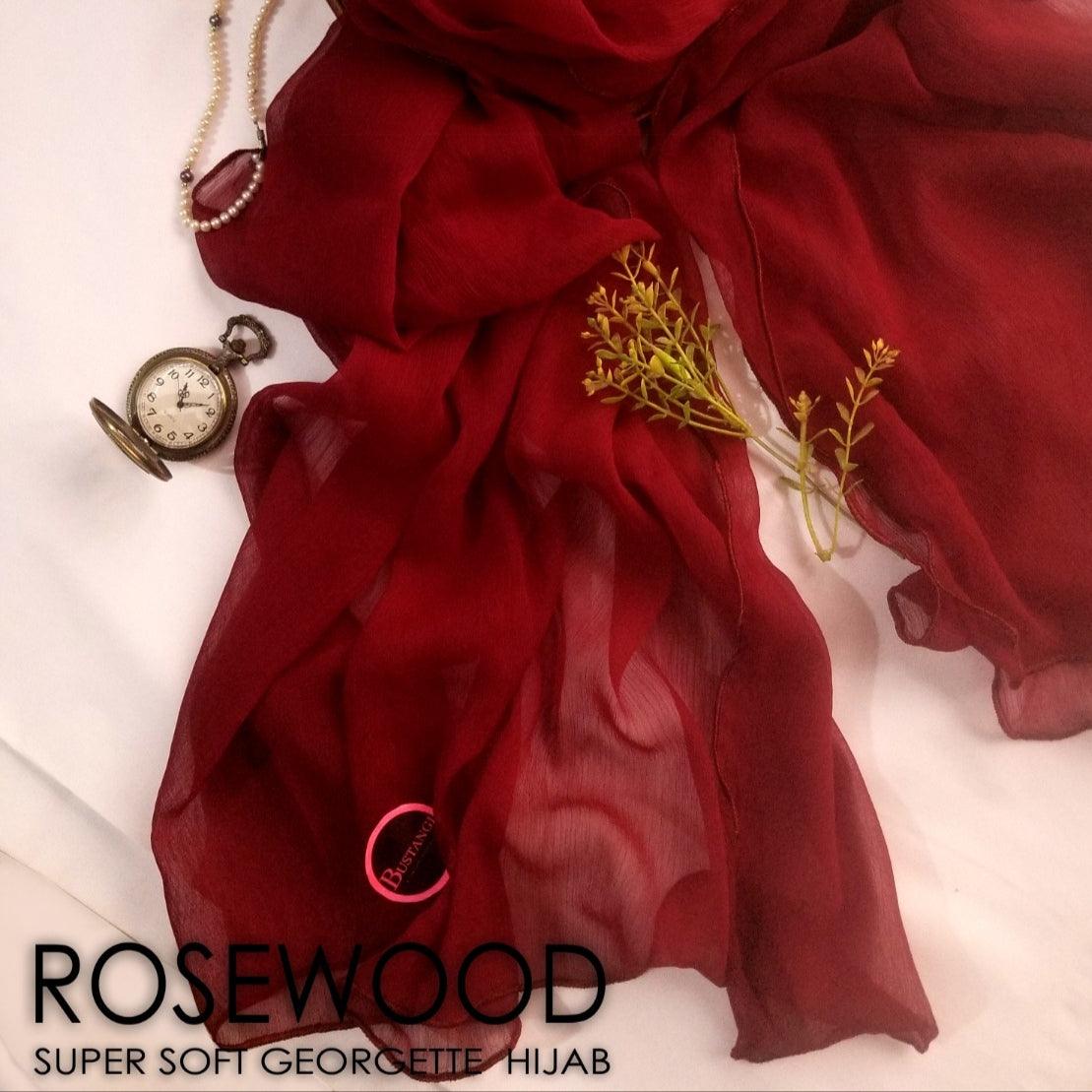 Rosewood Georgette  Hijab - Bustangi