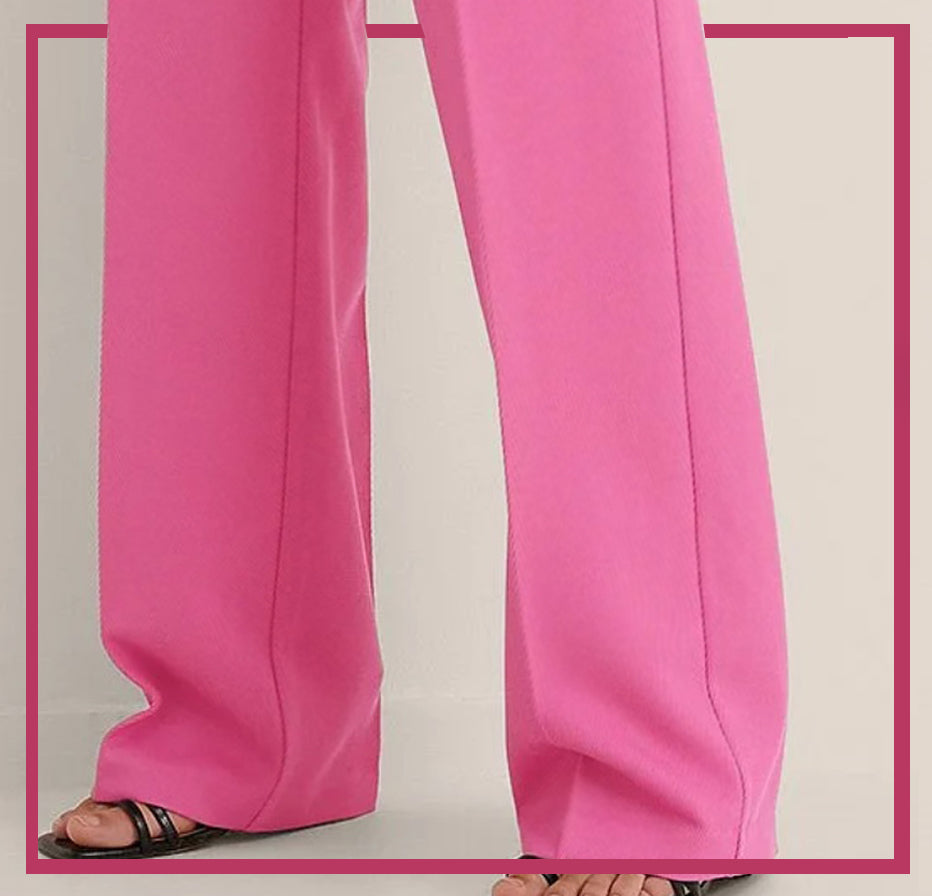 Pink Unstitched Cambric Trouser - Bustangi
